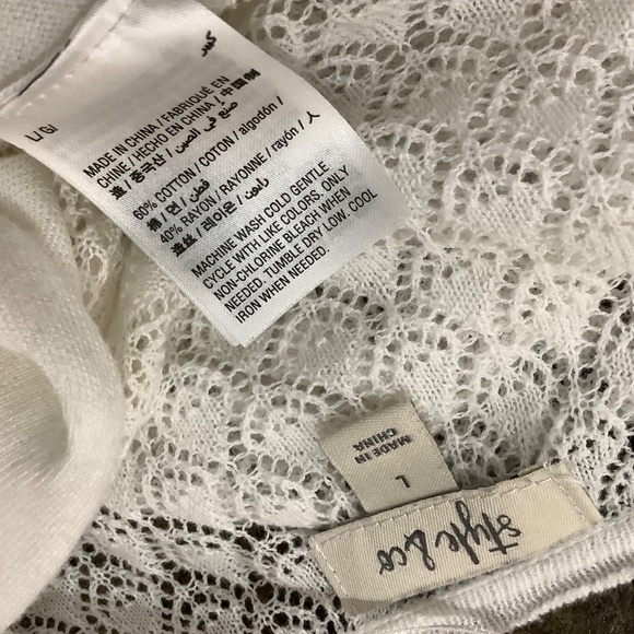 Style & Co White Cardigan 3/4 sleeves M-L 36/37 bust - Picture 6 of 8